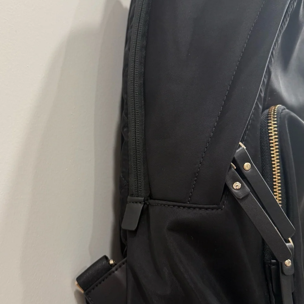 Kate Spade Minimal Black Nylon Backpack – Large | Laptop Compartment